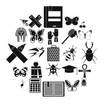 Hexapod icons set, simple style Illustrazione stock