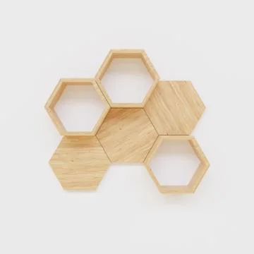 Hexegon shelf copy space Stock Illustration