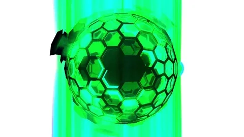 Hexxa visuals Sphere rotating with shapes moving on the beat Stock Footage 69206106