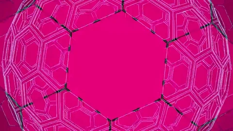 Hexxa visuals Sphere rotating with shapes moving on the beat Stock-Footage 69291772