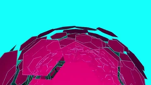 Hexxa visuals Sphere rotating with shapes moving on the beat Stock Footage 69293408