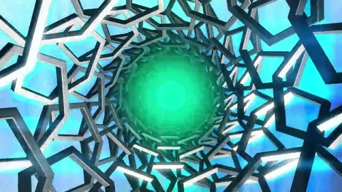 Hexxa visuals tunnel with flash on the beat Stock Footage 69201176