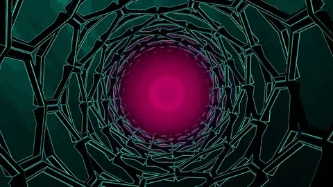Hexxa visuals tunnel with flash on the beat Stock Footage 69288070