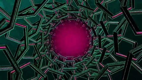 Hexxa visuals tunnel with flash on the beat Stock Footage 69288571