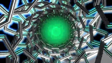 Hexxa visuals tunnel with flash on the beat Stock Footage 69296759