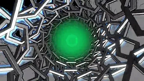Hexxa visuals tunnel with flash on the beat Stock Footage 69296871