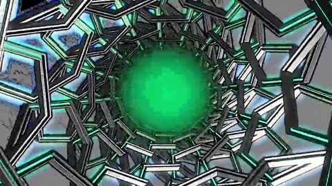 Hexxa visuals tunnel with flash on the beat Stock Footage 69297791