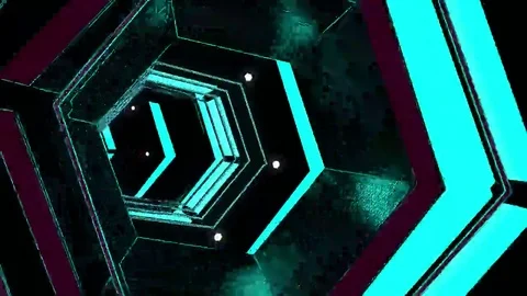 Hexxa visuals tunnel rotating with lights flashing on the beat Vidéo 69291122