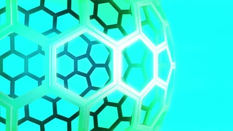 Hexxa visuals turning sphere close up Stock Footage 69197224