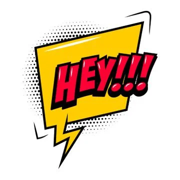 HEY!!! Comic style phrase with speech bubble. Vector illustration Stock Illustration