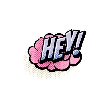 Hey comics pop art half tone bubble vector icon Illustrazione stock