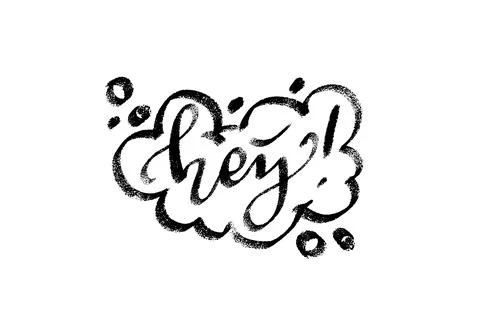 Hey speech bubble icon symbol. Web design. Sticker design. Hand drawn vecto.. Stock Illustration