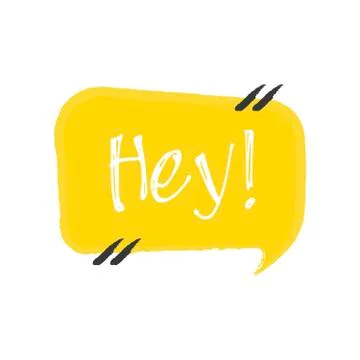 Hey. Vector hand drawn lettering illustration on white background Stockillustratie