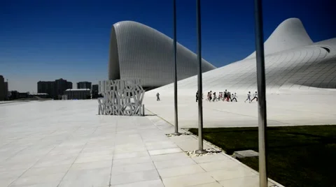 Heydar Aliyev center Stock Footage 62395046