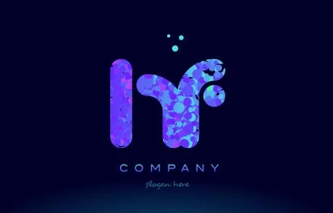 Hf h f bubble circle dots pink blue alphabet letter logo icon vector Stock Illustration