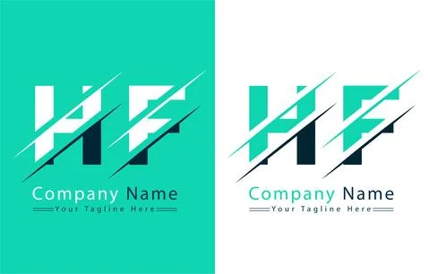 HF Letter Logo Vector Design Concept Elements Stock Illustration