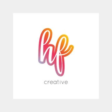 HF logo, vector. Useful as branding, app icon, alphabet combination, clip-art 库存插图