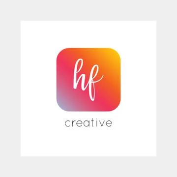 HF logo, vector. Useful as branding, app icon, alphabet combination, clip-art Stock Illustration