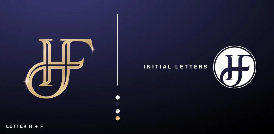 HF Monogram Letter Stock Illustration