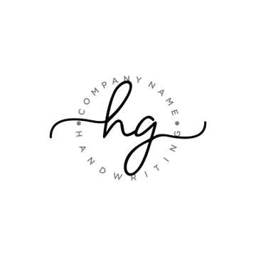 HG Initial handwriting logo design Illustrazione stock
