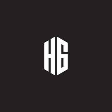 HG Logo monogram with hexagon shape style design template Stock Illustration