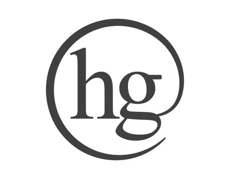 HG logo from two letter with circle shape email sign style. H and G round l.. Stock Illustration
