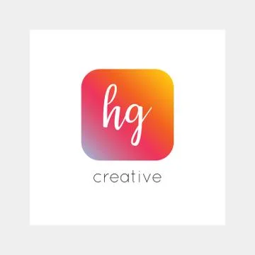 HG logo, vector. Useful as branding, app icon, alphabet combination, clip-art Stock Illustration