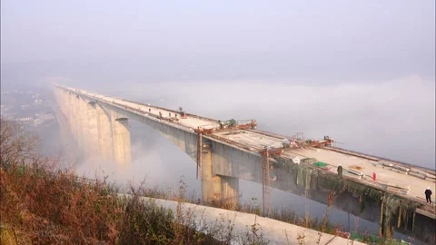 Hgh-speed Railway Under Construction in Yichang, China Stock Footage 259641699