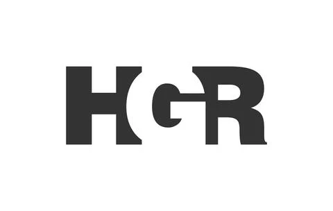 HGR logo design. Initial letter H G R bold font style for tech startups, co.. Stock Illustration