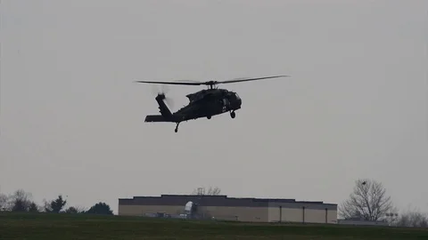 HH-60 Medevac Black Hawk during flight pattern training Video stock 88396221