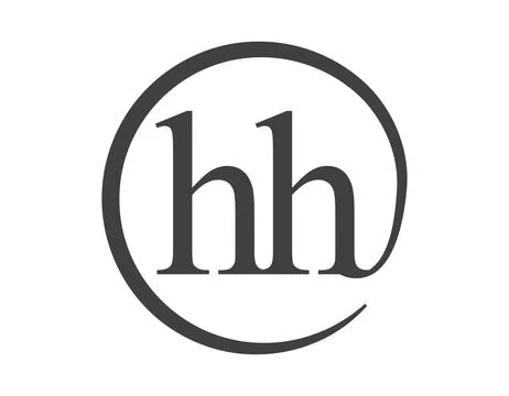 HH logo from two letter with circle shape email sign style. H and H round l.. イラスト素材