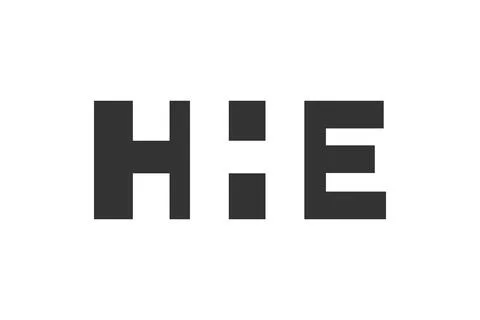 HHE logo design. Initial letter H H E bold font style for tech startups, co.. Stock Illustration