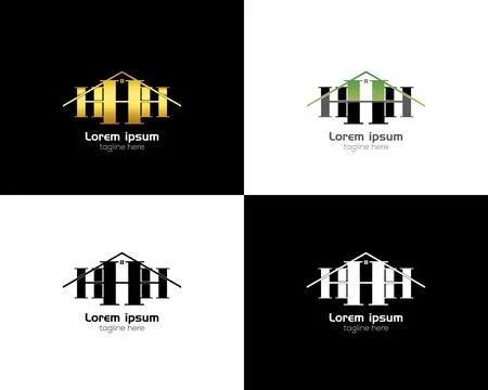 HHH House Logo Modern and Iconic Design for Real Estate Stock Illustration