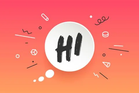 Hi. Banner, speech bubble Stock Illustration