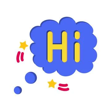 Hi Bubble Icon Image. Stock Illustration