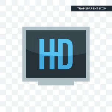 Hi def vector icon isolated on transparent background, hi def logo design Stock Illustration
