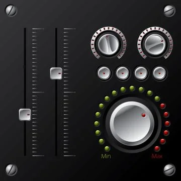 Hi-fi knobs with led Stock Illustration