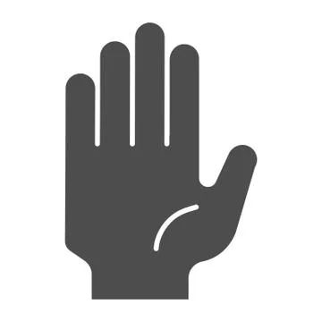 Hi five gesture solid icon. Stop hand vector illustration isolated on white 스톡 일러스트