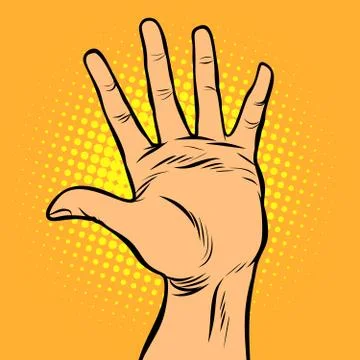 Hi five hand gesture Stock Illustration