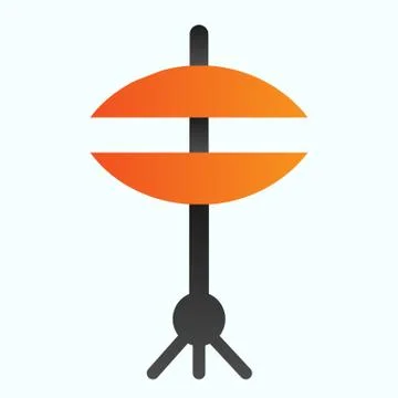 Hi hat cymbal flat icon. Drum vector illustration isolated on white. Musical Illustrazione stock