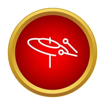 Hi hat cymbals and drum sticks simple icon Stock Illustration
