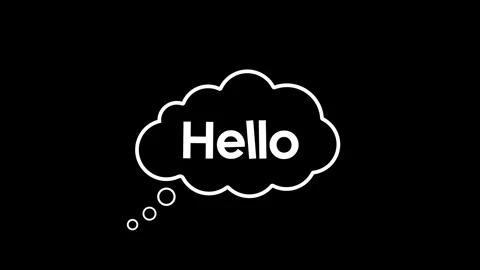 Hi Hello Chat Bubble Cloud Comic Cartoon Animation 4K Stock Footage 336413269