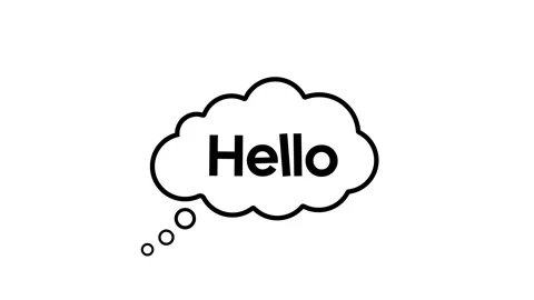 Hi Hello Chat Bubble Cloud Comic Cartoon Animation 4K Stock Footage 336413287