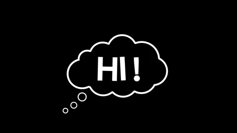 Hi Hello Chat Bubble Cloud Comic Cartoon Animation 4K Stock Footage 336413289