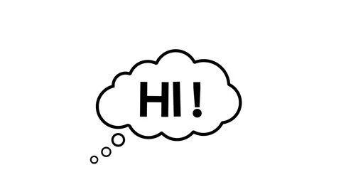 Hi Hello Chat Bubble Cloud Comic Cartoon Animation 4K Stock Footage 336413293