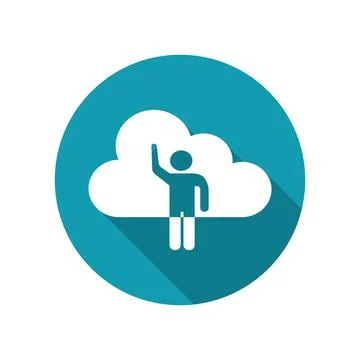 Hi icon on cloud. isolated on white background. vector Illustrazione stock