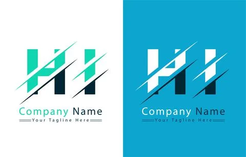 HI Letter Logo Vector Design Template Elements Illustrazione stock