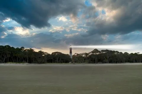 Hi lighthouse w/beam Stock Photos