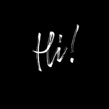 Hi. Modern brush calligraphy. Stock Illustration