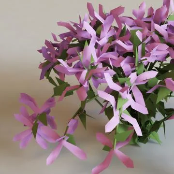 Hi-poly Bush&Flowers V2 3D Model